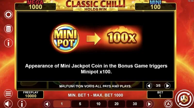 Classic Chilli Hold & Win - pokretanje Hold & Win runde